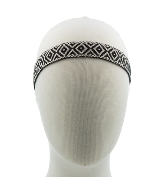 Haarband geweven zwart wit ruitpatroon