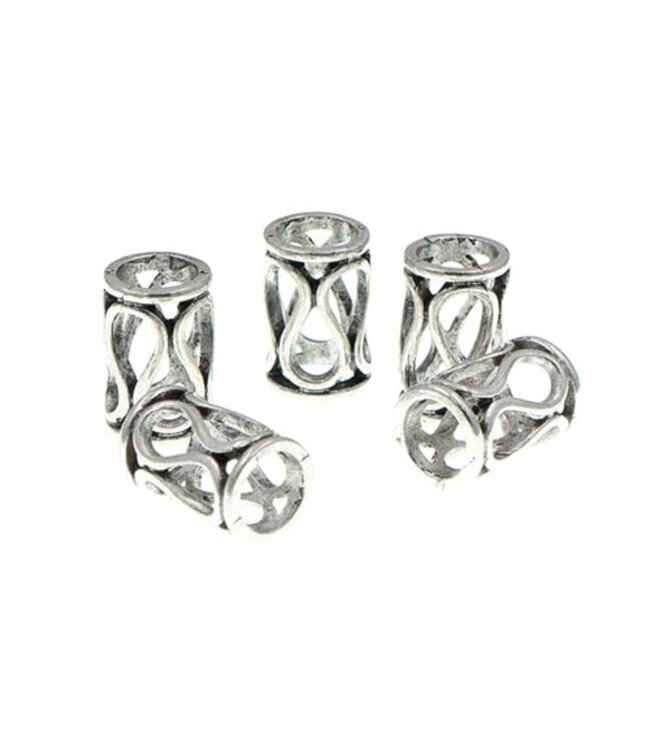 Dreadlock bead 5 stuks slinger zilverkleurig