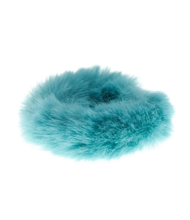 Haarelastiek fluffy aqua/groen