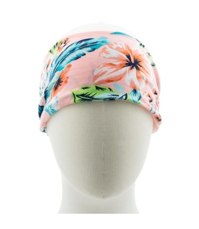 Haarband roze bloemen en bladeren