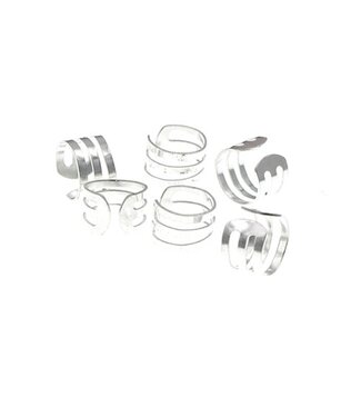 Goudhaartje Dreadlock bead cuff 6 stuks open zilverkleurig