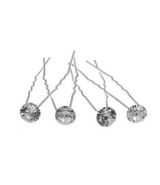 Goudhaartje Haarpinnen met facetsteen in de kleur transparant 4 stuks Goudhaartje Haarpinnen met facetsteen in de kleur transparant 4 stuks