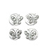 Curlies vlinder zilverkleurig 4 stuks