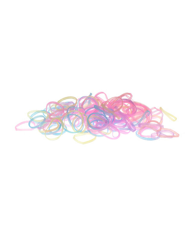 Rasta elastiekjes 150 stuks multi/transparant