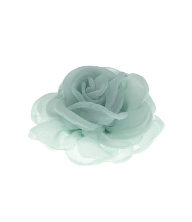 Haarbloem organza mintgroen