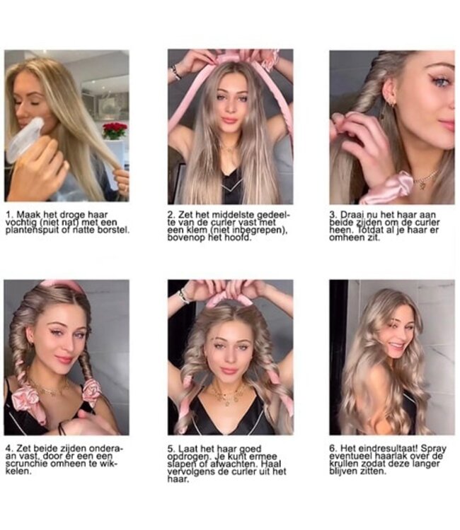 Heatless hair curler zwart