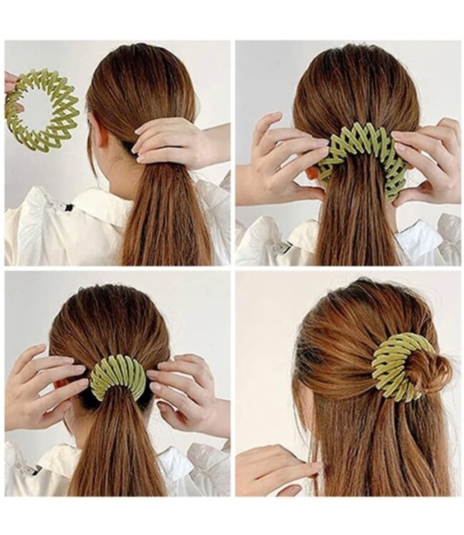 Vogelnest haarklem mat zwart