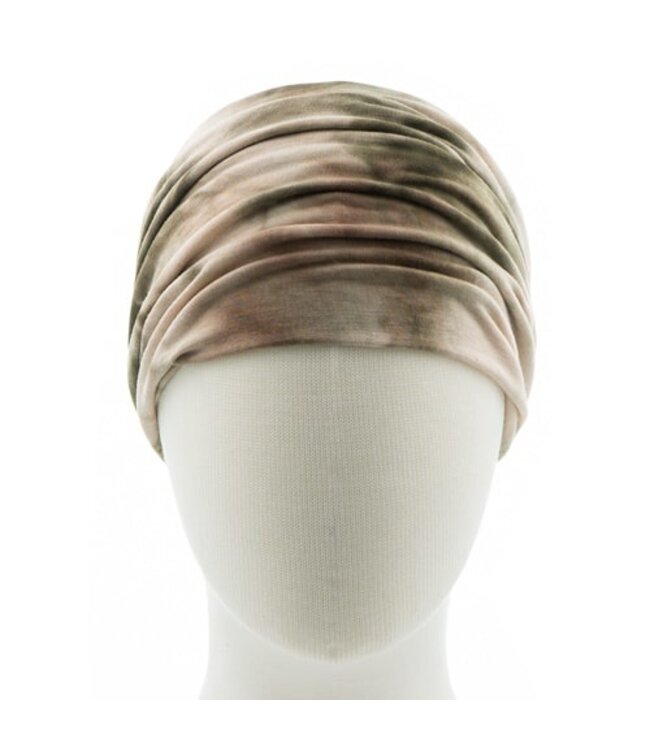 Haarband tie dye breed bruin