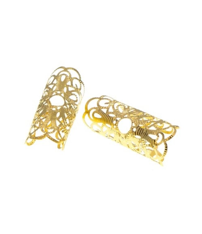 Dreadlock bead cuff 2 stuks XL bogen goudkleurig
