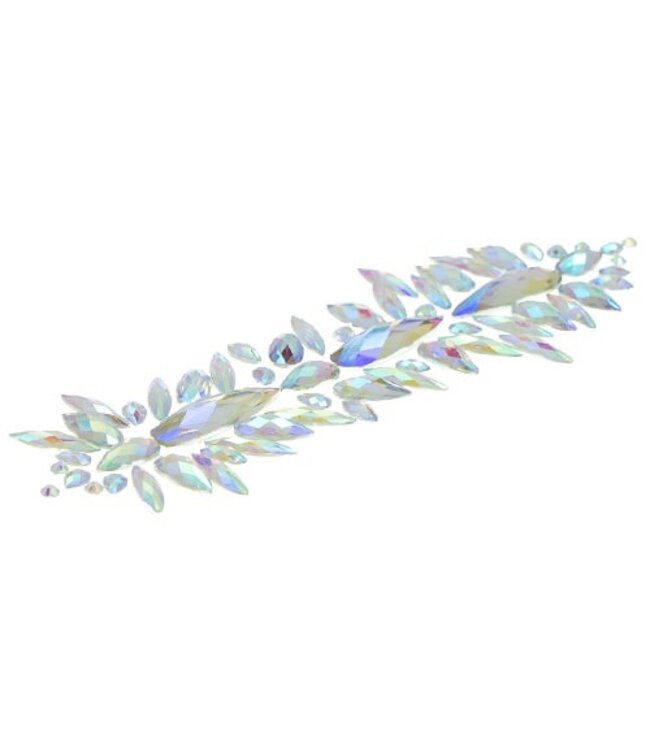 Haarkristallen sticker 60 stuks ovaal parelmoer