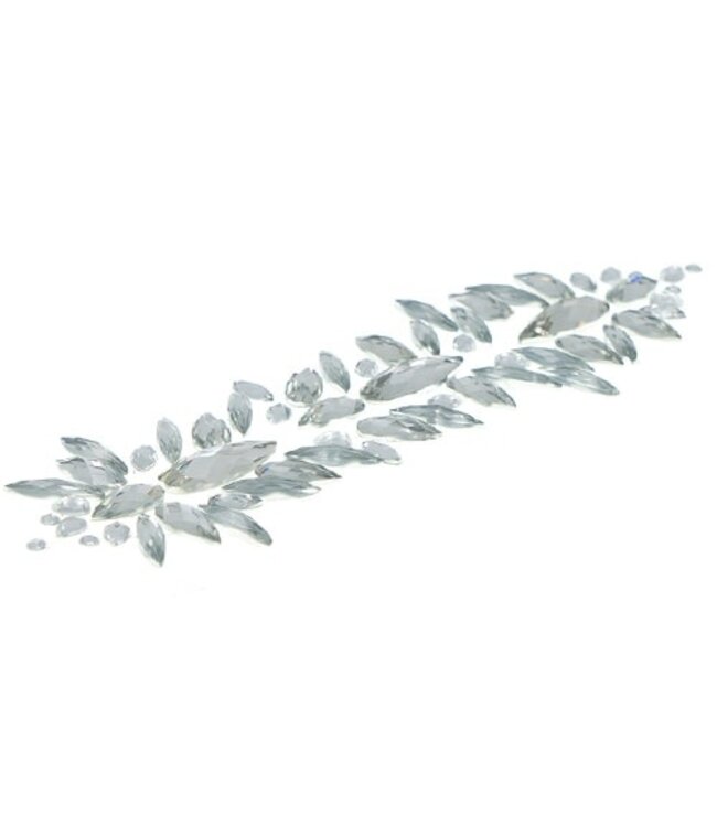 Haarkristallen sticker 60 stuks ovaal transparant