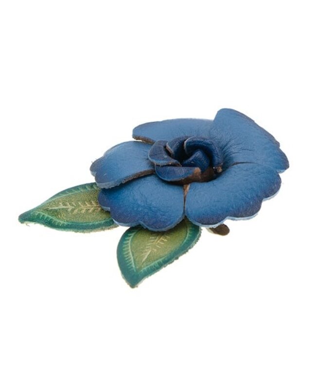 Haarbloem leer Urban Hippies blauw