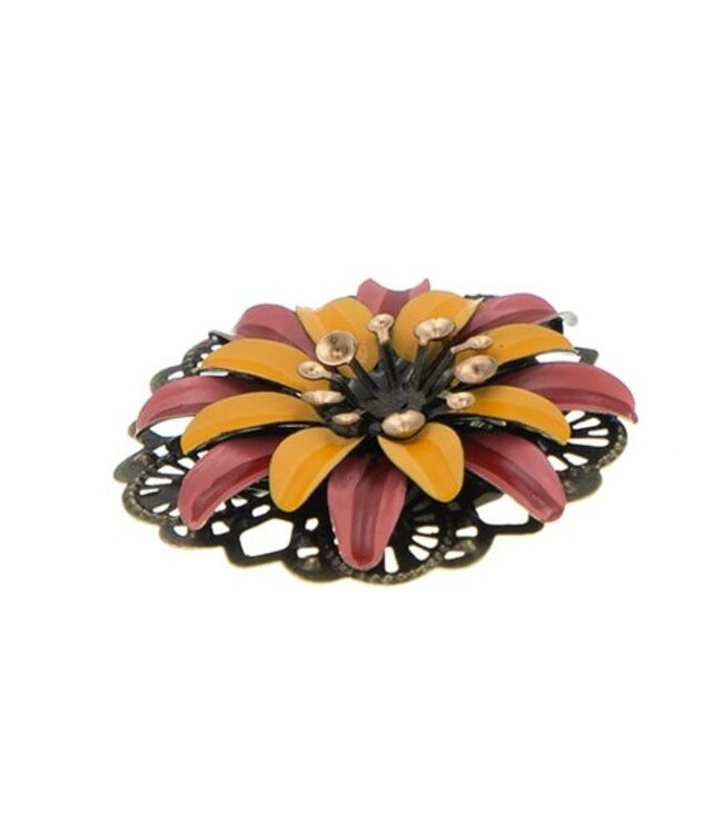 Haarbloem Urban Hippies roze geel