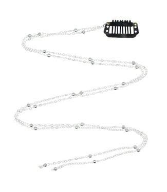 Goudhaartje Haarketting zilverkleurig verticaal bubble