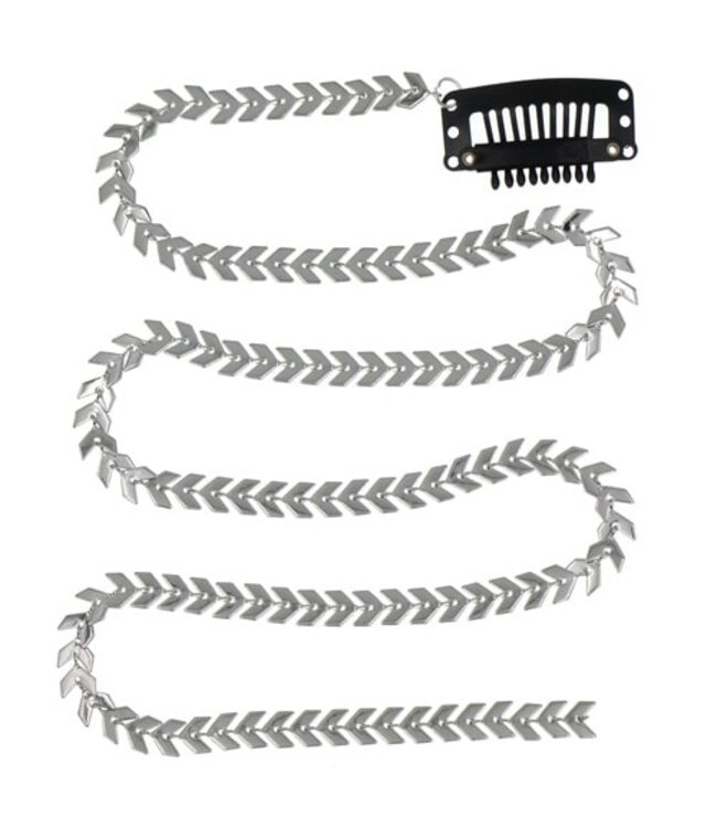 Haarketting arrow verticaal zilverkleurig