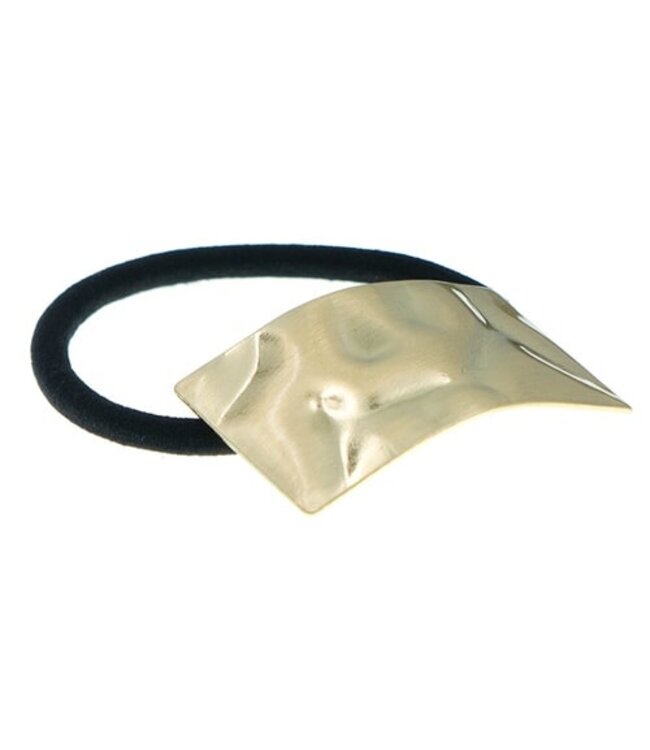 Haarelastiek rechthoek goudkleurig kreukel