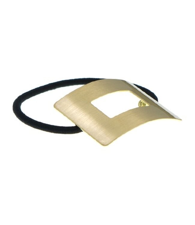 Haarelastiek rechthoek goudkleurig open