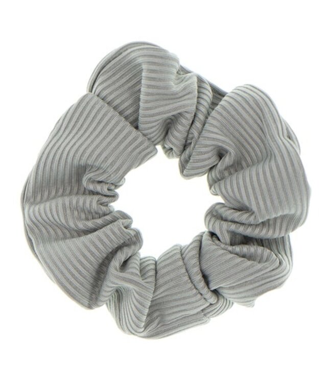 Scrunchie gestreept grijs