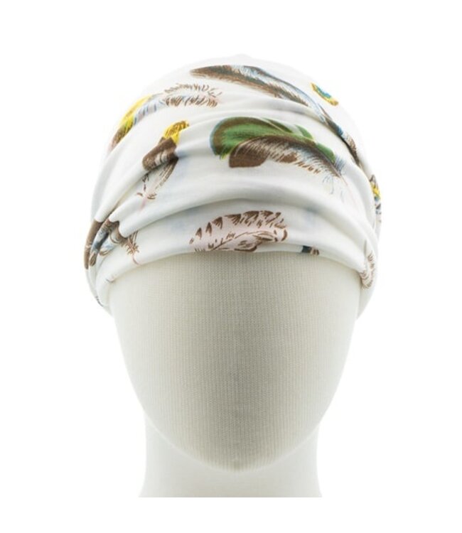 Haarband crèmekleurig veren