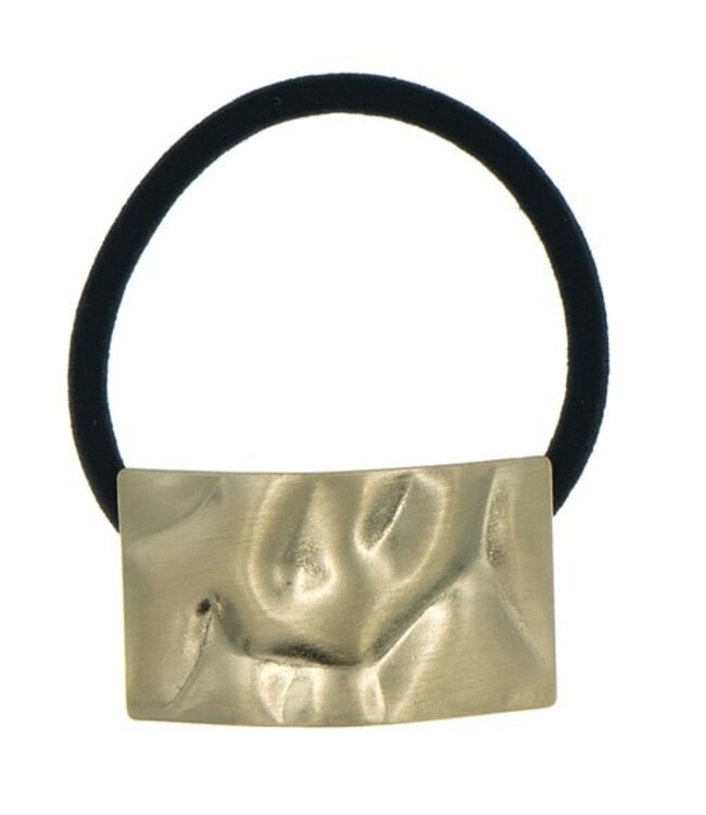 Haarelastiek rechthoek goudkleurig kreukel