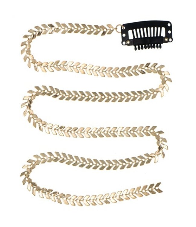 Haarketting arrow verticaal goudkleurig