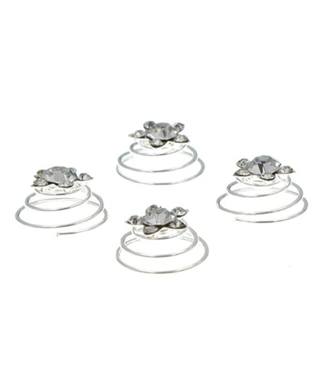 Curlies zilverkleurig ster 4 stuks