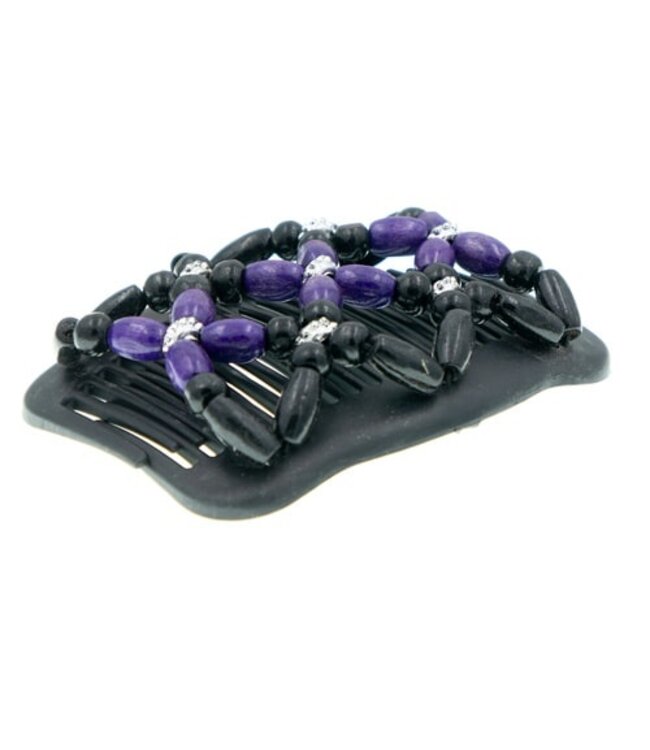 Ez comb kralen paars en zwart