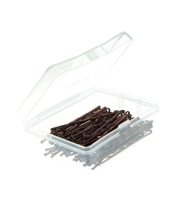 Haarschuifjes set van 50 stuks kleur bruin