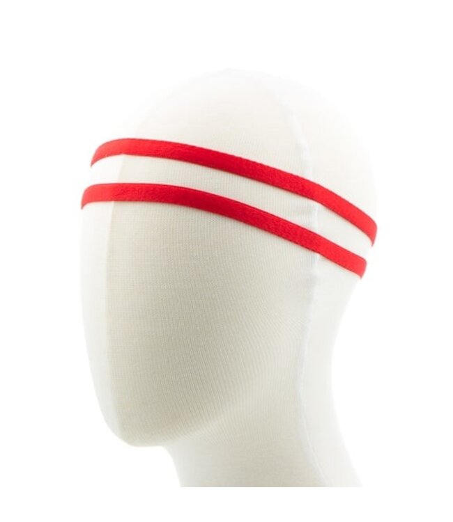 Haarband elastisch sport rood 2 stuks