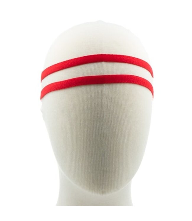 Haarband elastisch sport rood 2 stuks
