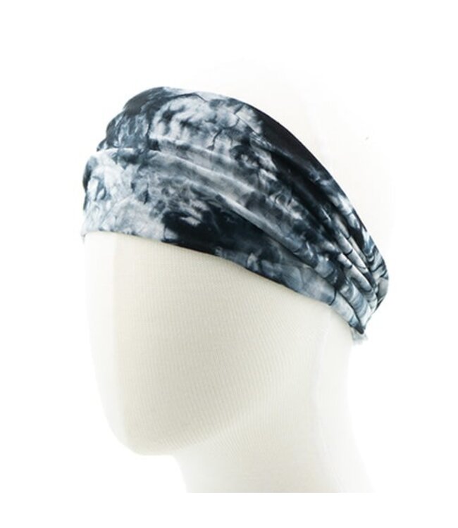 Haarband tie dye smal grijs
