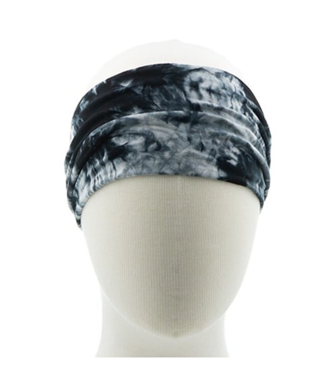 Haarband tie dye smal grijs
