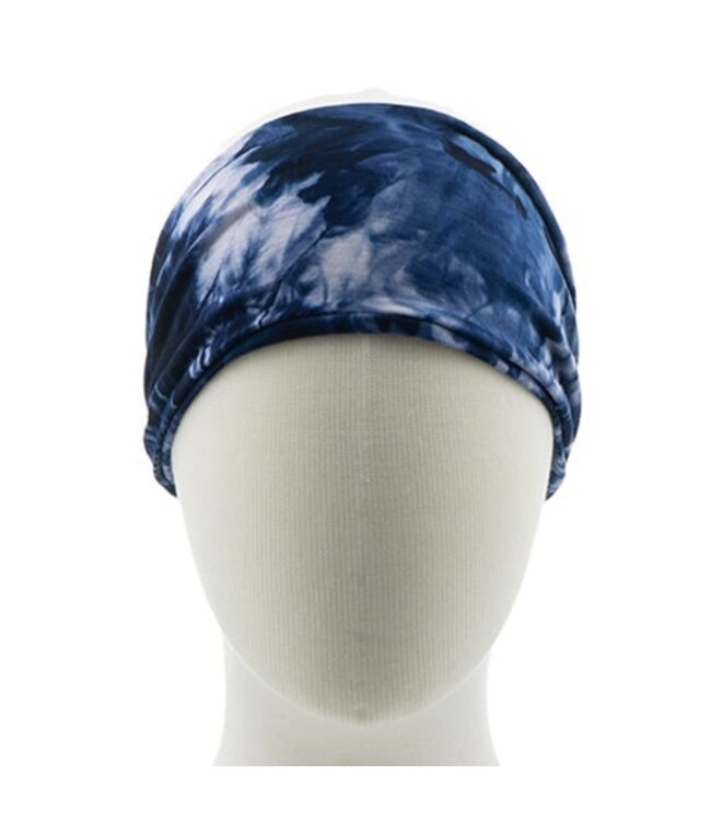 Haarband tie dye smal blauw
