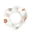 Goudhaartje Scrunchie tulle bloemen zalmkleurig