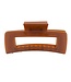 Haarklem rechthoek basic glans large bruin/rood