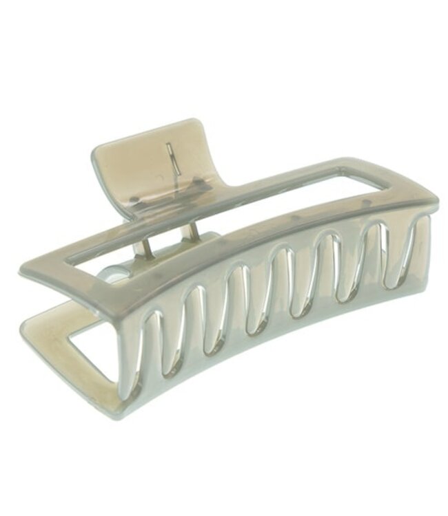 Haarklem rechthoek basic glans XL grijs