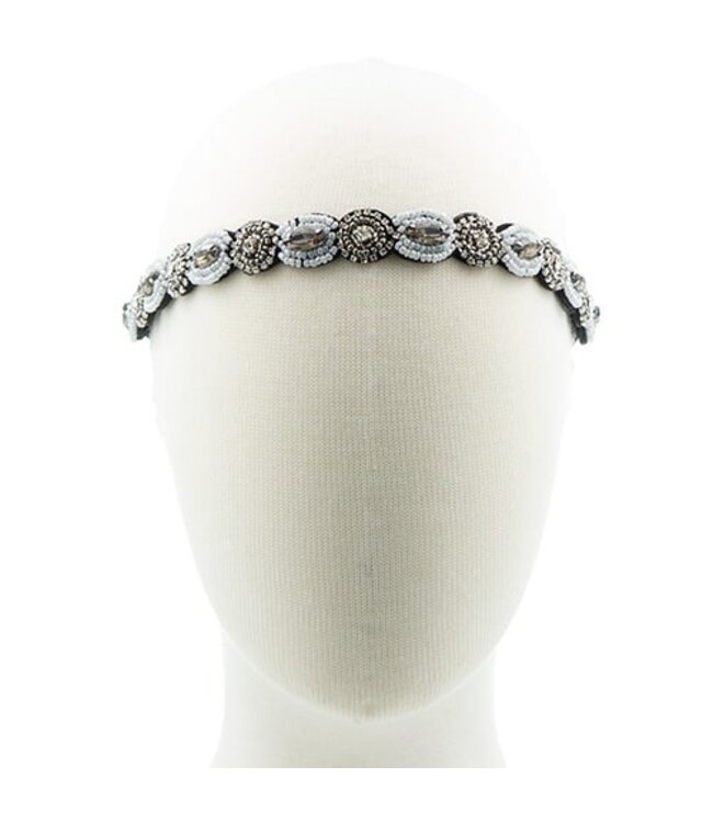 Haarband cirkels kralen wit