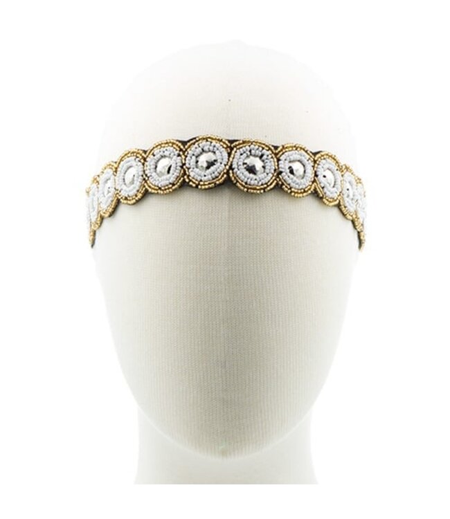 Haarband Yanti goudkleurig wit