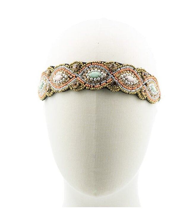 Haarband Indra goudkleurig zalm