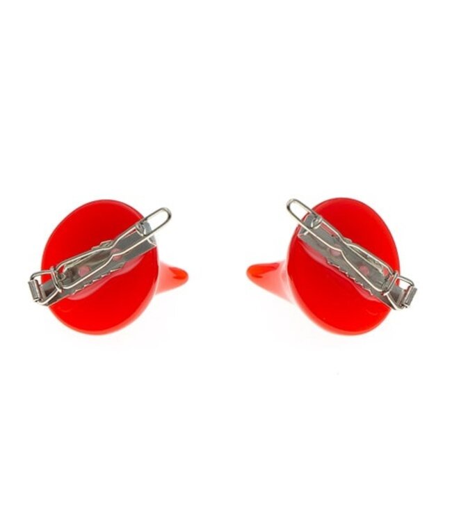 Haarclip Halloween duivel rood 2 stuks
