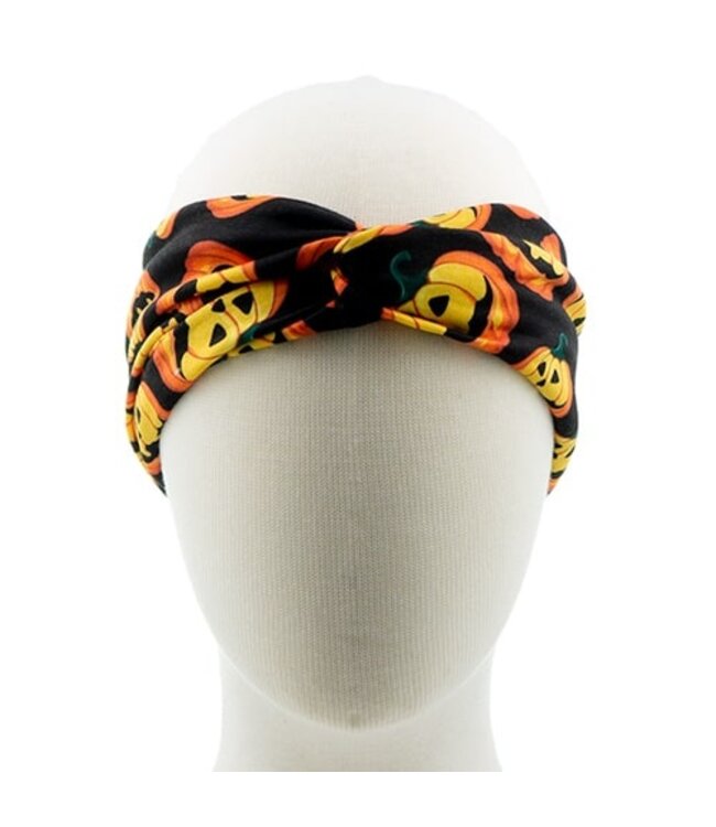 Haarband Halloween pompoen zwart