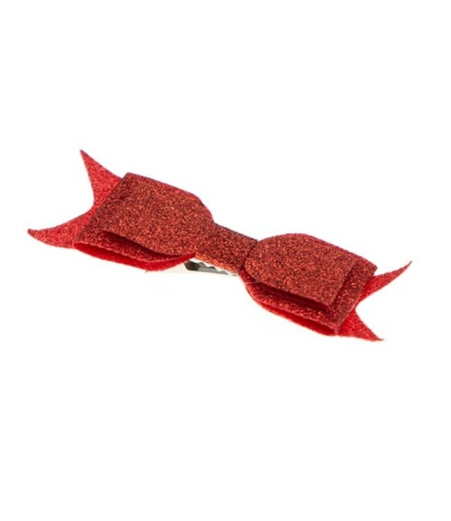 Haarstrikje met glitters in de kleur rood