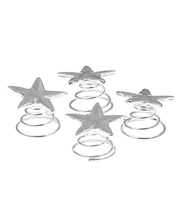 Curlies met ster in de kleur zilverkleurig 4 stuks