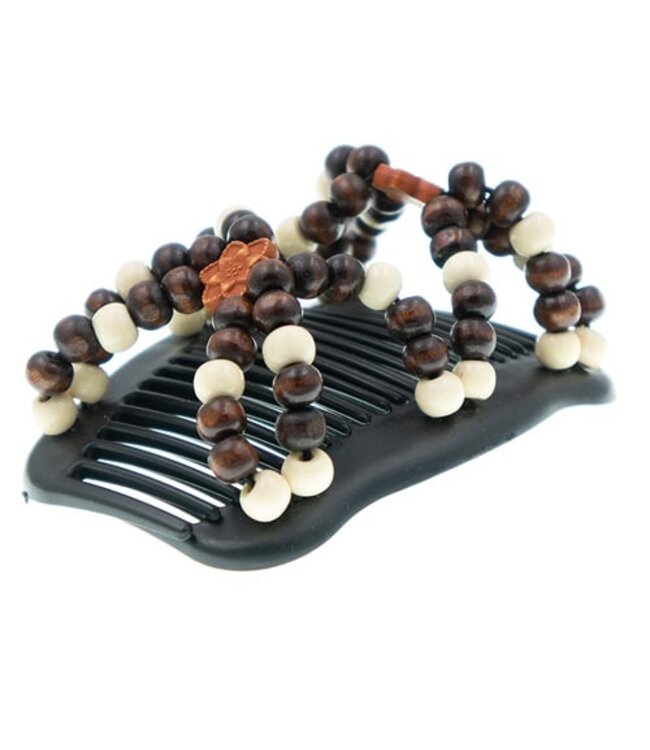 Ez comb houten kralen 2 bloemen