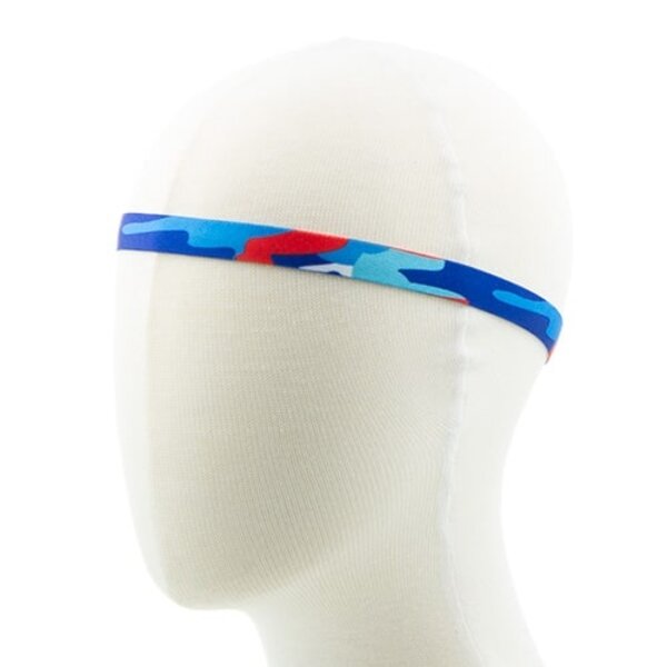 Haarband elastisch sport rood/wit/blauw