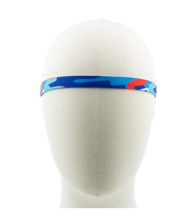 Haarband elastisch sport rood/wit/blauw