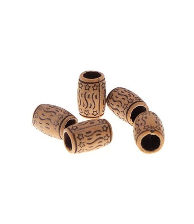 Dreadlock bead 5 stuks L bruin