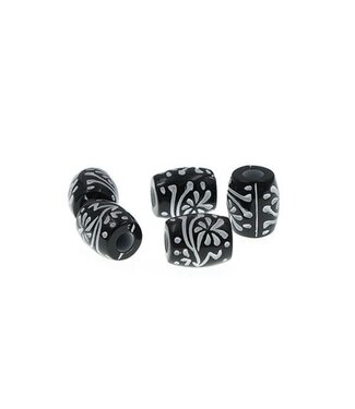 Goudhaartje Dreadlock bead 5 stuks M zwart wit