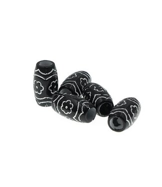 Goudhaartje Dreadlock bead 5 stuks L zwart wit