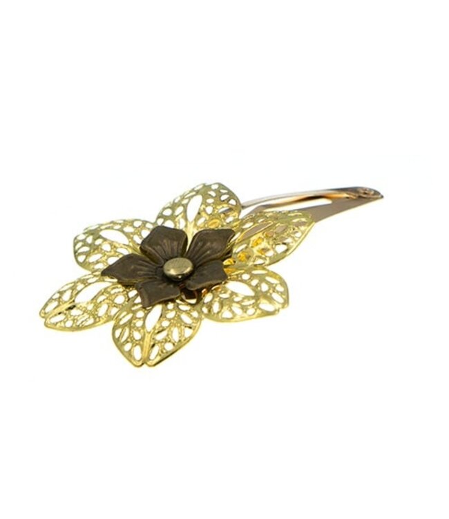 Haarclip Urban Hippies bloem goudkleurig